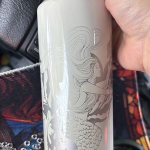 Starbucks Cream and Silver Mermaid Tumbler